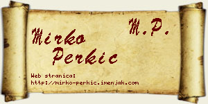 Mirko Perkić vizit kartica